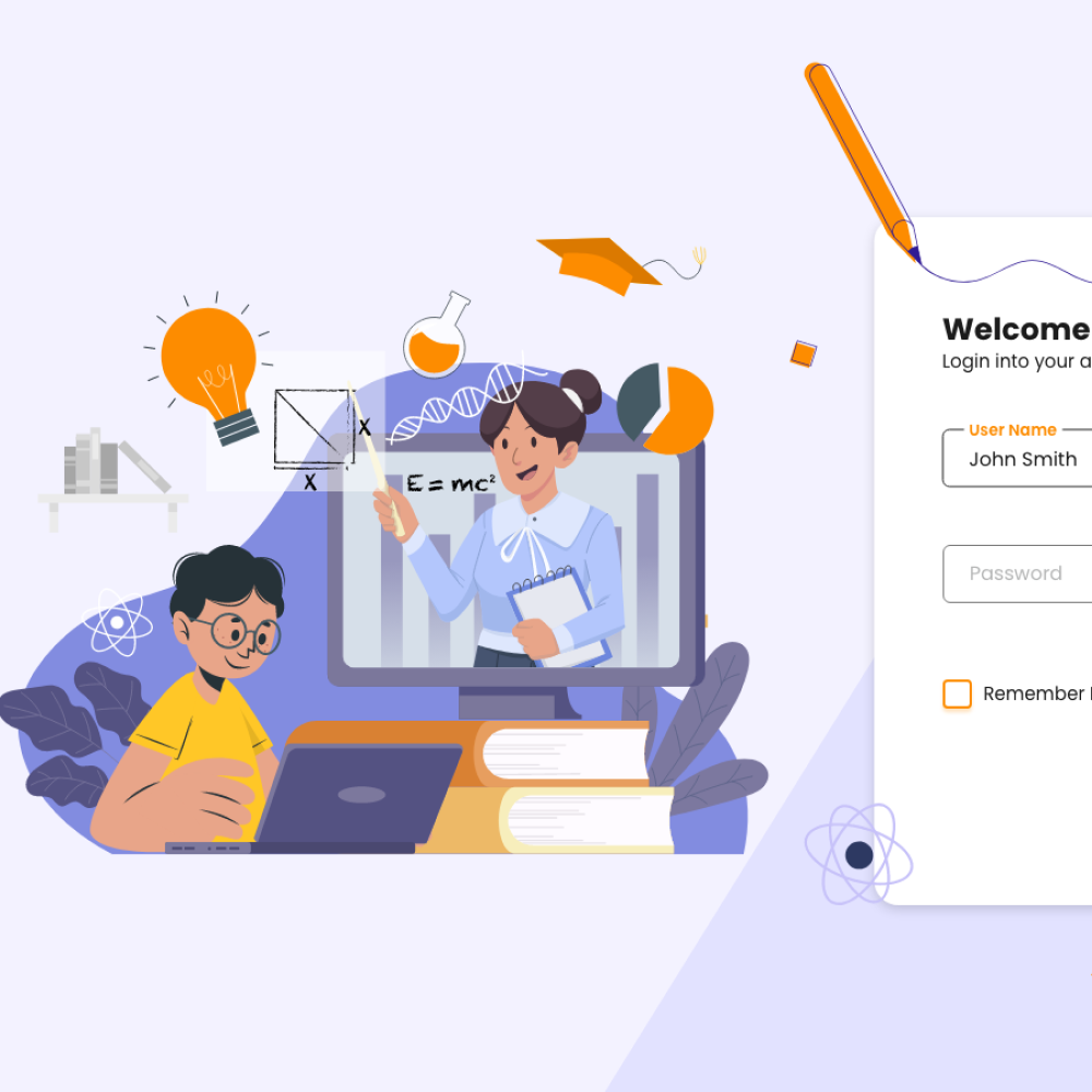 Azvasa — Login page with illustrated onboarding visual